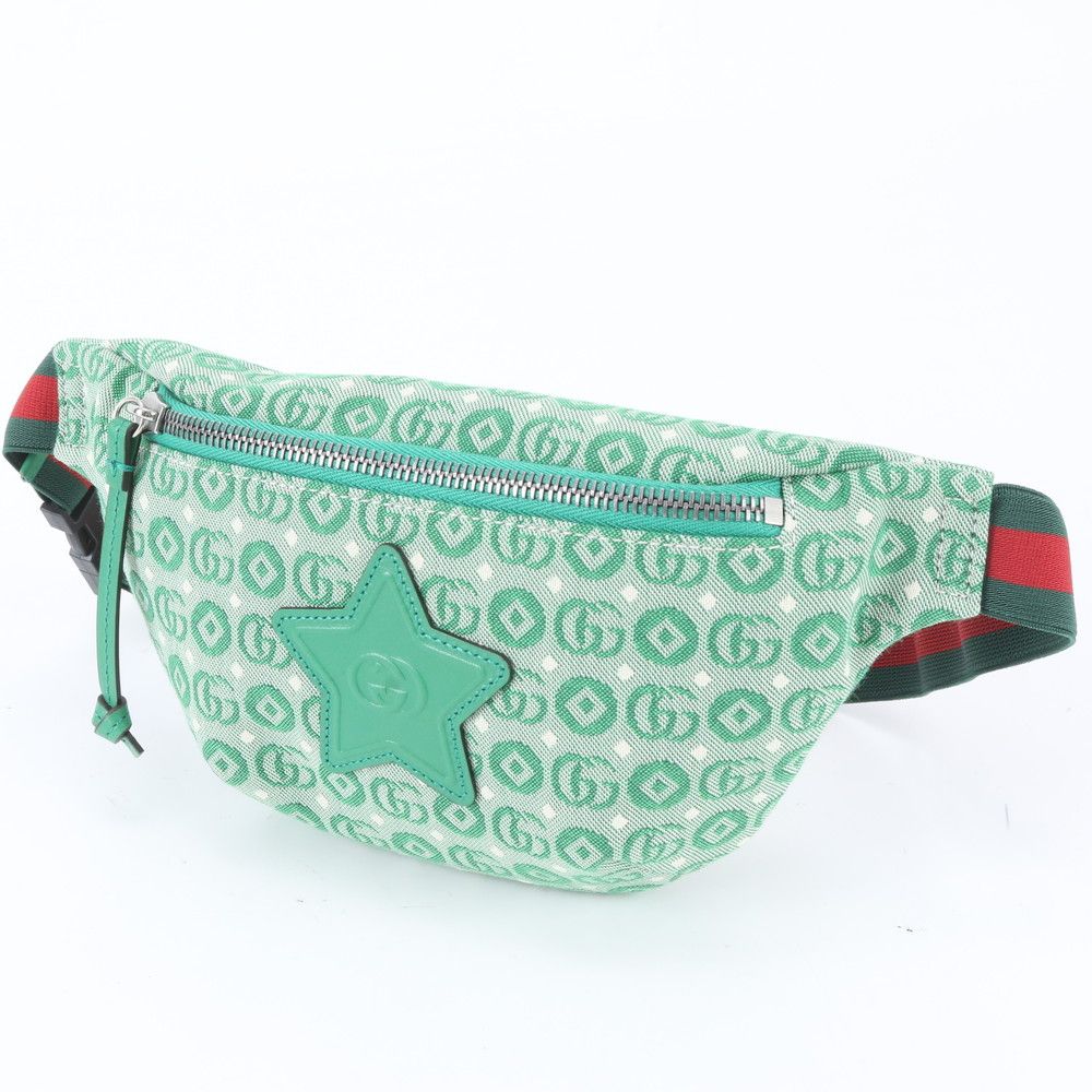 Gucci Included GG Leather Canvas 2-Way Belt Bag Crossbody