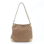 Gucci GG Canvas Leather Shoulder Bag Tote Hand Gold