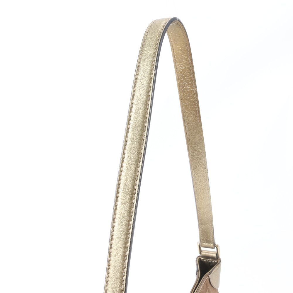 Gucci GG Canvas Leather Shoulder Bag Tote Hand Gold — view 2