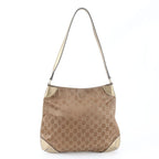 Gucci GG Canvas Leather Shoulder Bag Tote Hand Gold — view 3