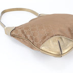 Gucci GG Canvas Leather Shoulder Bag Tote Hand Gold — view 6