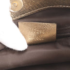 Gucci GG Canvas Leather Shoulder Bag Tote Hand Gold — view 9