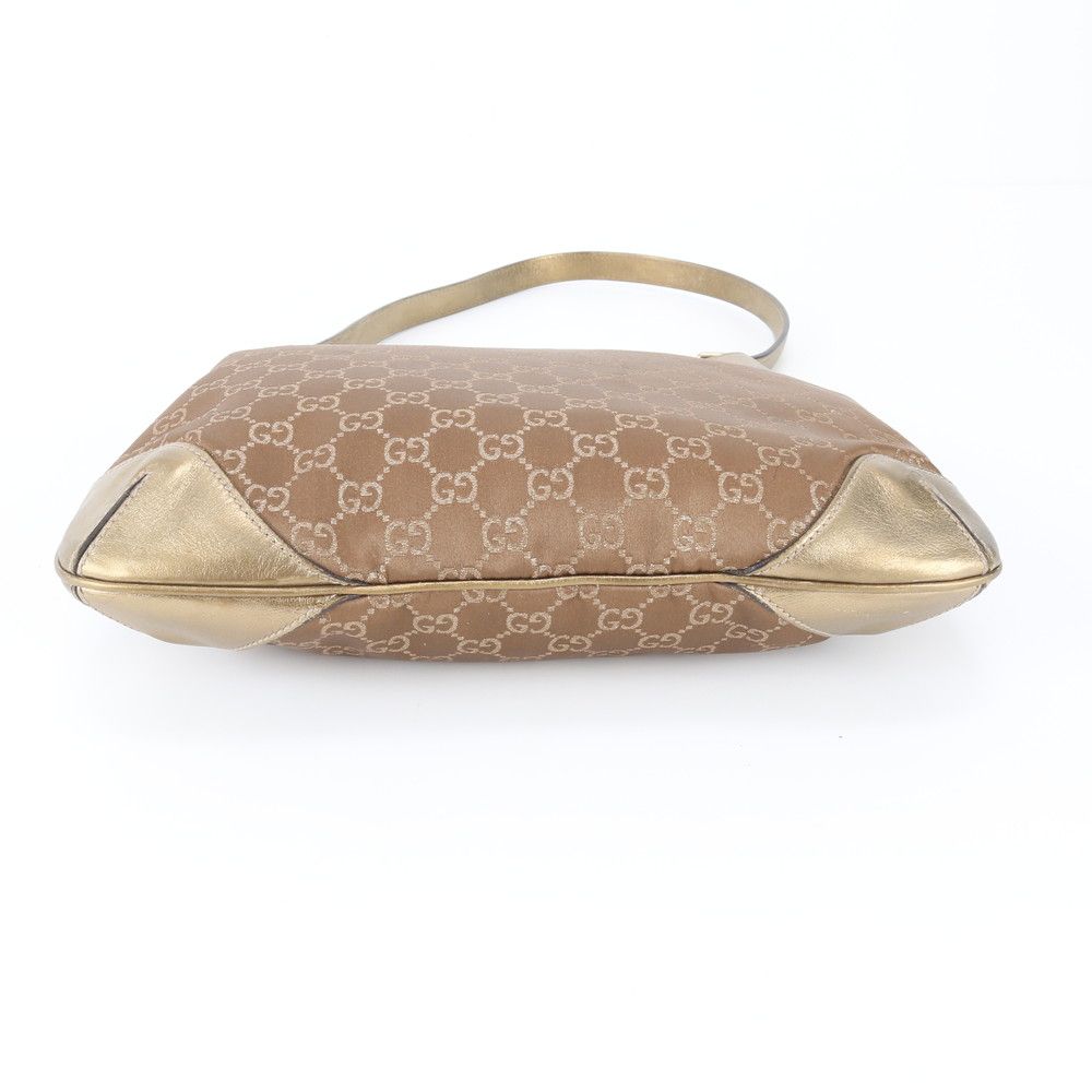 Gucci GG Canvas Leather Shoulder Bag Tote Hand Gold — view 5