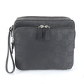 Gucci GG Nylon 018 Leather Clutch Pouch Business Black