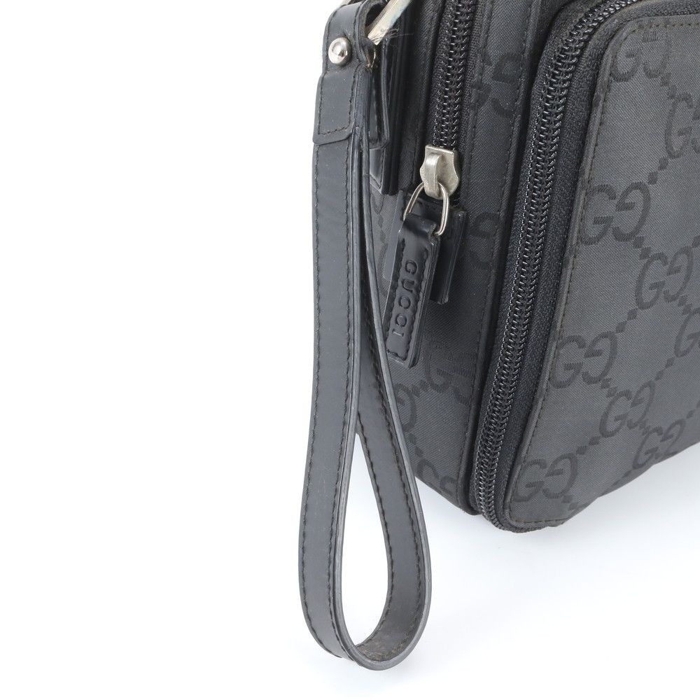 Gucci GG Nylon 018 Leather Clutch Pouch Business Black — view 2