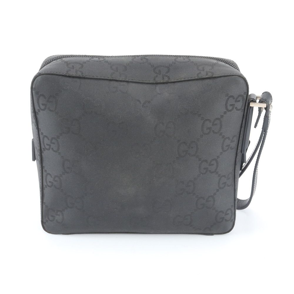 Gucci GG Nylon 018 Leather Clutch Pouch Business Black — view 3
