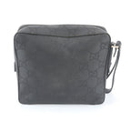 Gucci GG Nylon 018 Leather Clutch Pouch Business Black — view 3