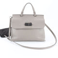 Gucci Bamboo Daily Leather 2-Way Shoulder Bag Crossbody Hand Gray