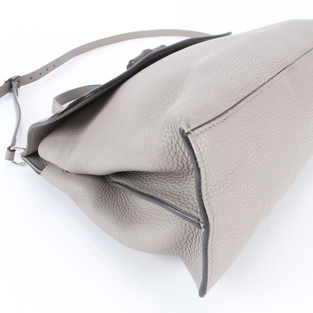 Gucci Bamboo Daily Leather 2-Way Shoulder Bag Crossbody Hand Gray — view 6