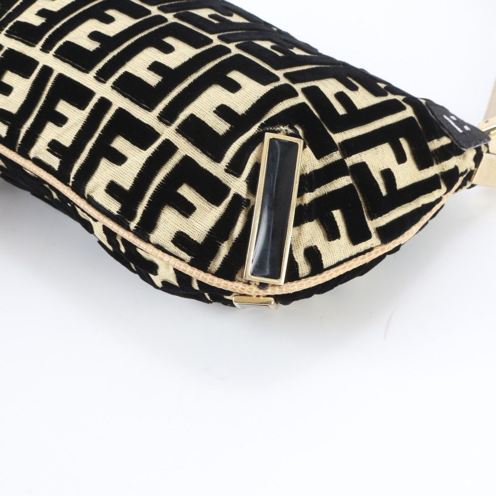 Fendi Zucca Patch FF Leather Canvas Shoulder Bag Hand — view 5