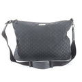 Gucci GG Nylon Leather Shoulder Bag Crossbody Messenger Black