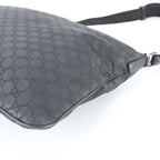 Gucci GG Nylon Leather Shoulder Bag Crossbody Messenger Black — view 3