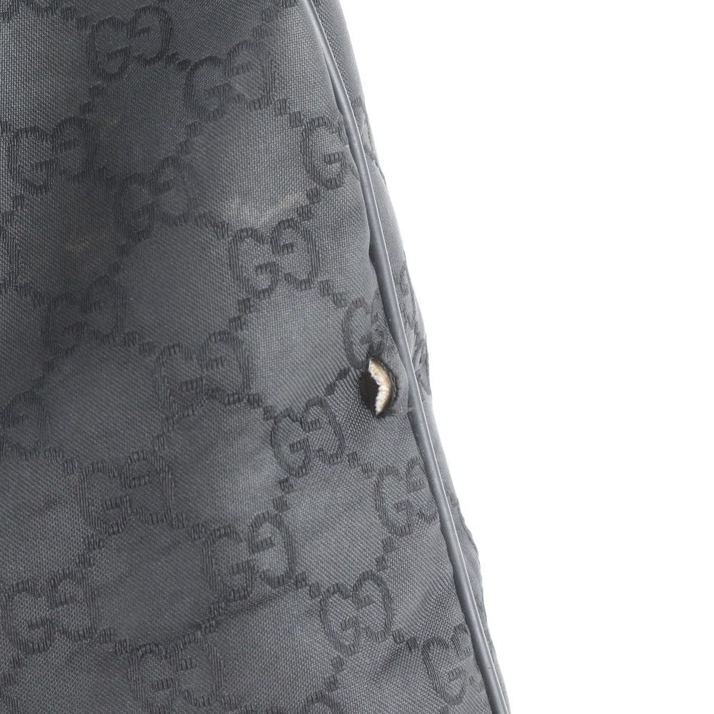 Gucci GG Nylon Leather Shoulder Bag Crossbody Messenger Black — view 9