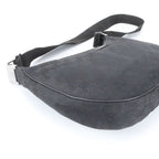 Gucci GG Canvas Leather Shoulder Bag Crossbody Hand Tote Black — view 6