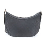 Gucci GG Canvas Leather Shoulder Bag Crossbody Hand Tote Black — view 3