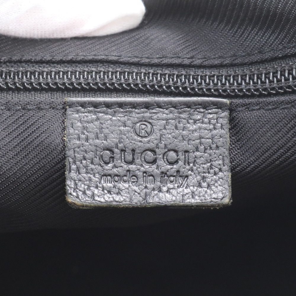 Gucci GG Canvas Leather Shoulder Bag Crossbody Hand Tote Black — view 8
