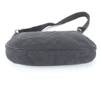 Gucci GG Canvas Leather Shoulder Bag Crossbody Hand Tote Black — view 5