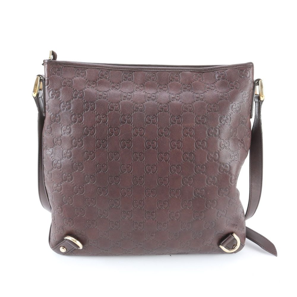 Gucci Guccissima Abbey Leather Shoulder Bag Crossbody Messenger Brown — view 3