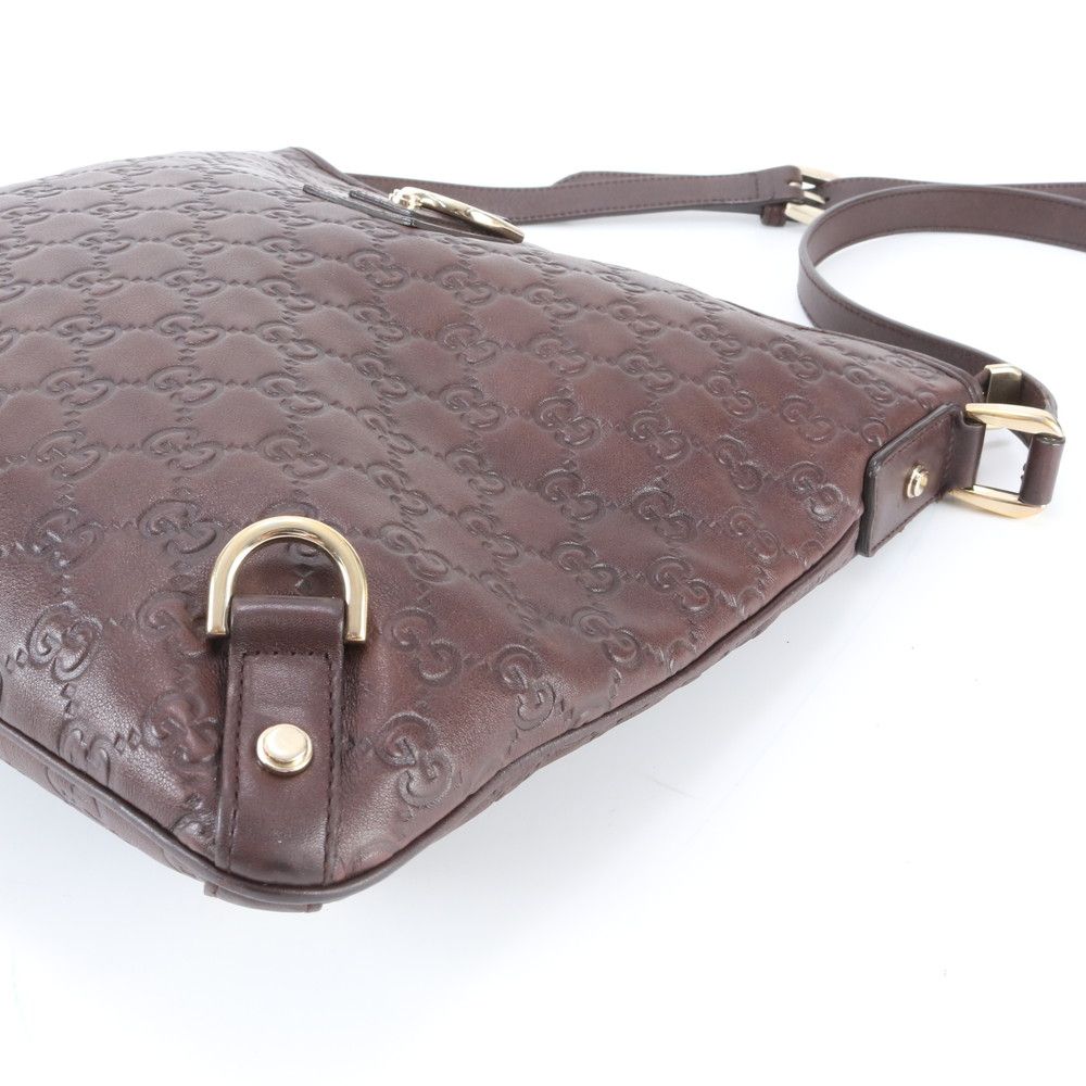 Gucci Guccissima Abbey Leather Shoulder Bag Crossbody Messenger Brown — view 4