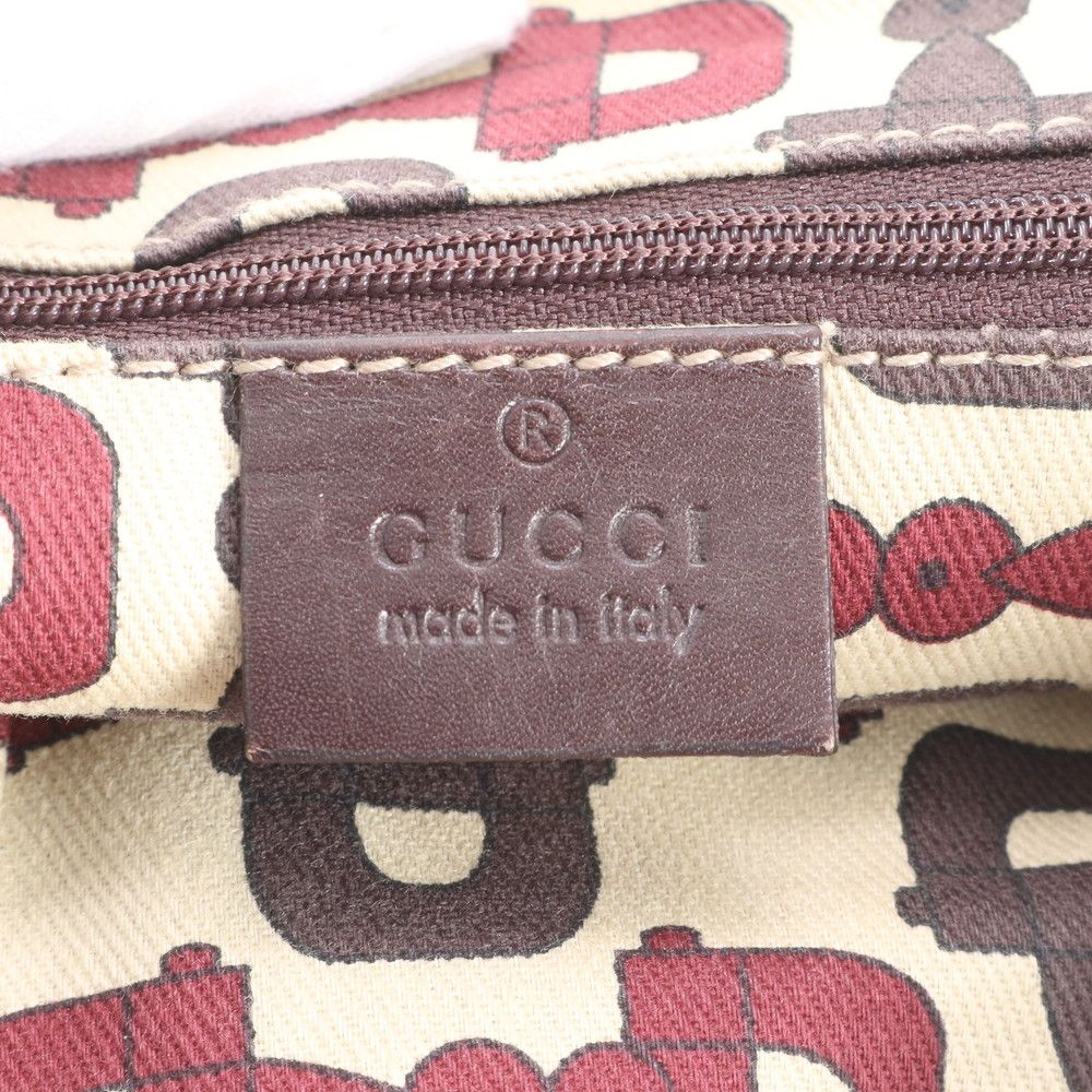 Gucci Guccissima Abbey Leather Shoulder Bag Crossbody Messenger Brown — view 8