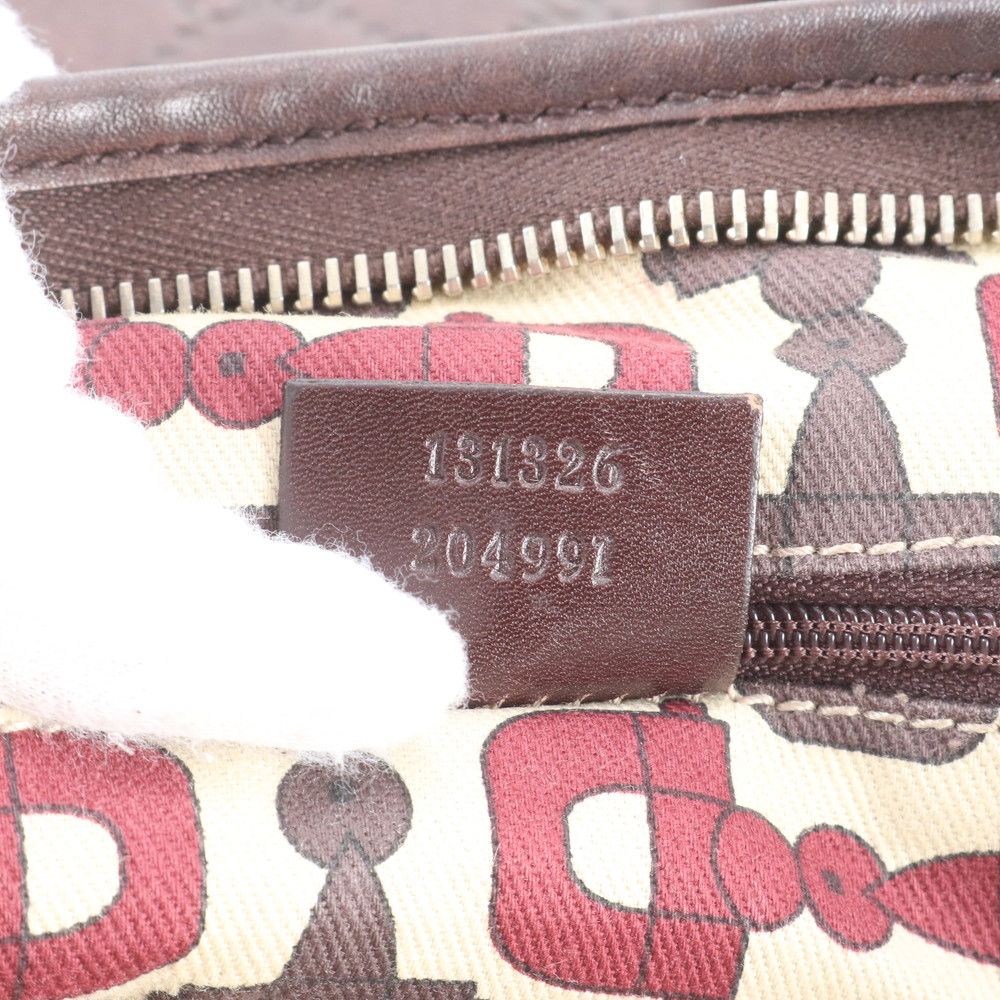 Gucci Guccissima Abbey Leather Shoulder Bag Crossbody Messenger Brown — view 9