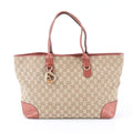 Gucci GG Canvas Heart Bit Leather Tote Shoulder