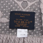Louis Vuitton Monogram Echarpe Logo Mania Scarf Silk Fringe Gray — view 3