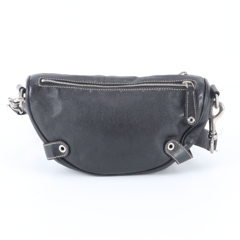 Gucci Crest Leather Shoulder Bag Crossbody Messenger Black — view 3