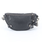 Gucci Crest Leather Shoulder Bag Crossbody Messenger Black — view 3
