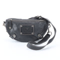 Gucci Crest Leather Shoulder Bag Crossbody Messenger Black