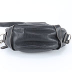 Gucci Crest Leather Shoulder Bag Crossbody Messenger Black — view 6