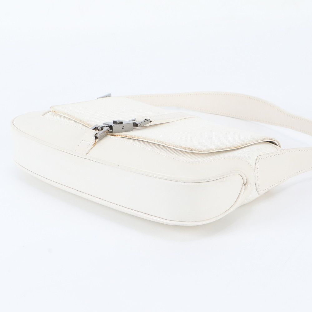 Gucci Jackie 001 Leather Canvas Shoulder Bag Hand — view 4