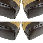 Loewe Anagram Logo Drawstring Shoulder Bag Suede Leather Brown Beige — view 7