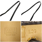 Loewe Anagram Logo Drawstring Shoulder Bag Suede Leather Brown Beige — view 9