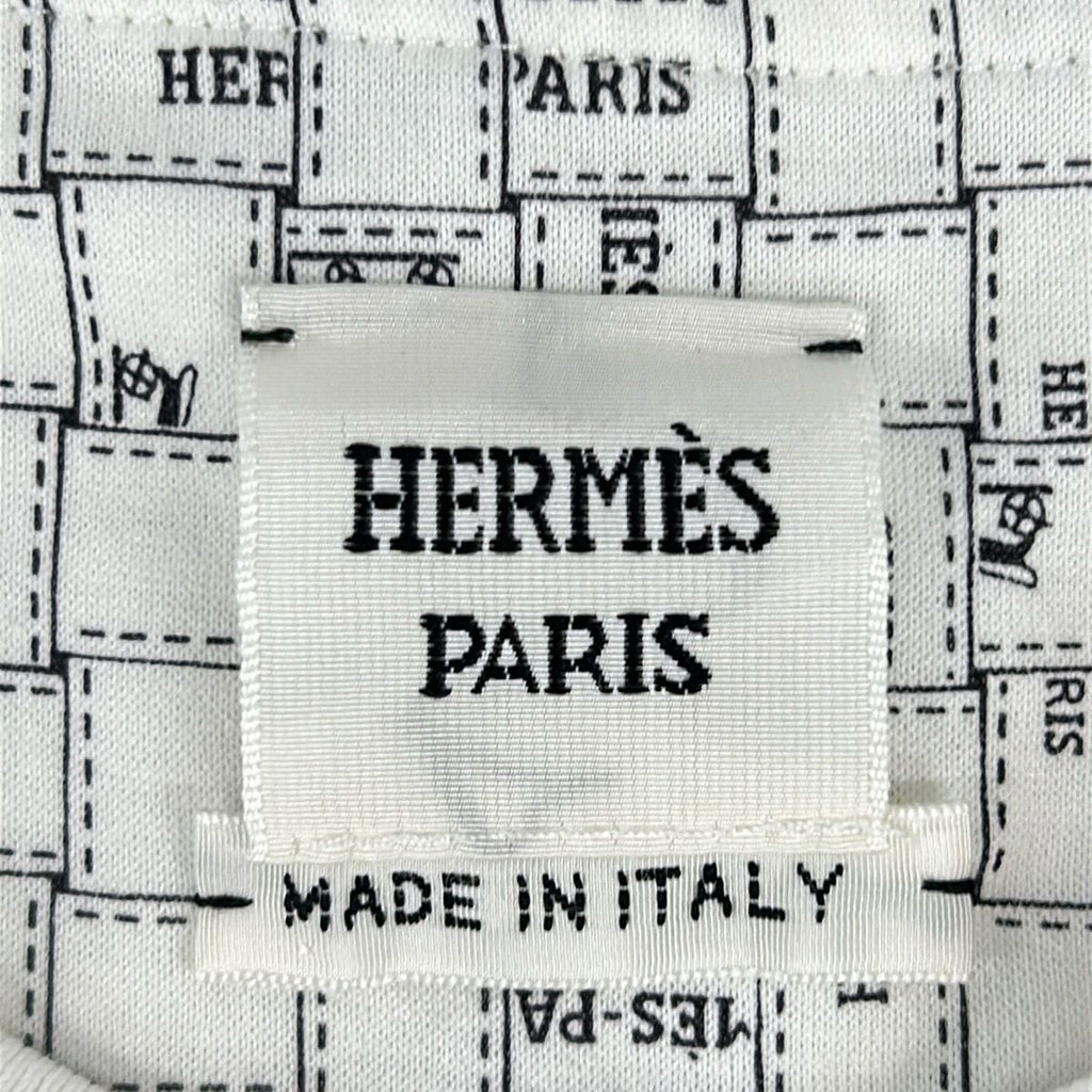 Hermes Short Sleeve T-Shirt 38 M White Black — view 3