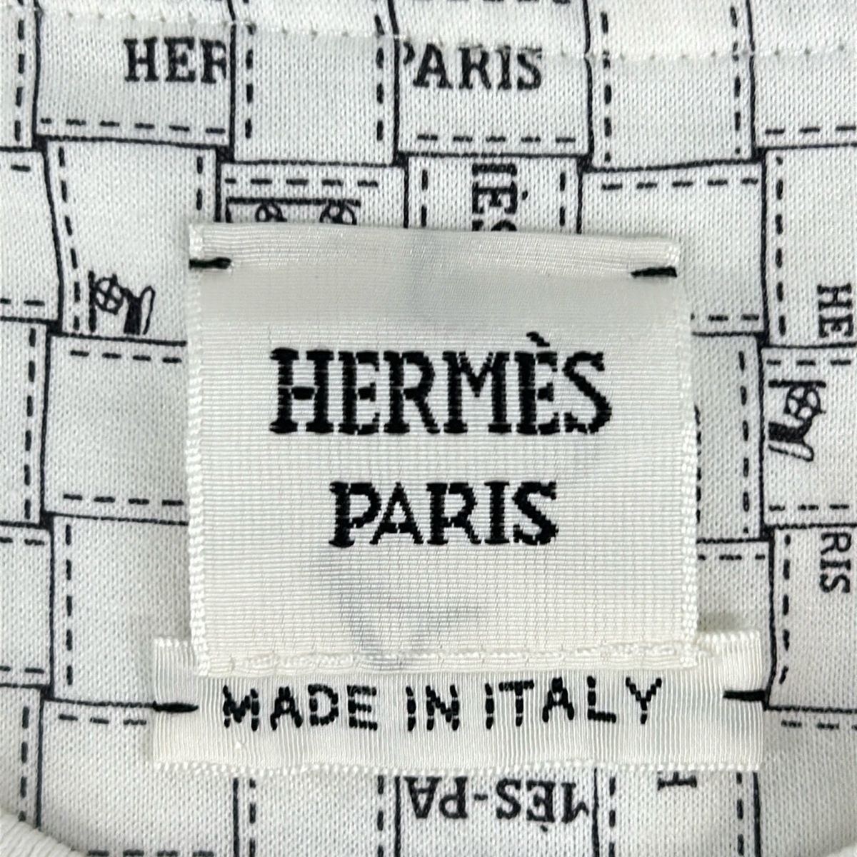 Hermes Short Sleeve T-Shirt 38 M White Black — view 3