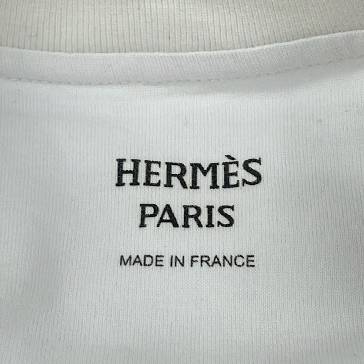 Hermes Short Sleeve T-Shirt 40 M White Orange Multi Crew Neck Cartouche — view 3