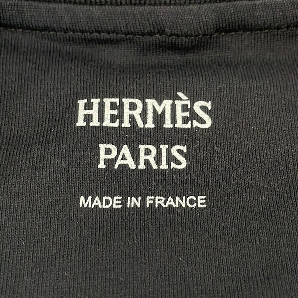 Hermes Short Sleeve T-Shirt 40 M Dark Navy Blue Multi Crew Neck Cartouche — view 3