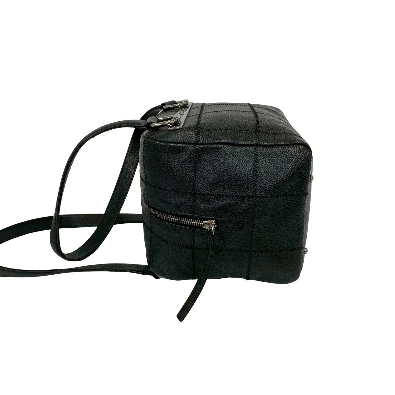Chanel And Choco Bar Caviar Leather Shoulder Bag Black — view 5