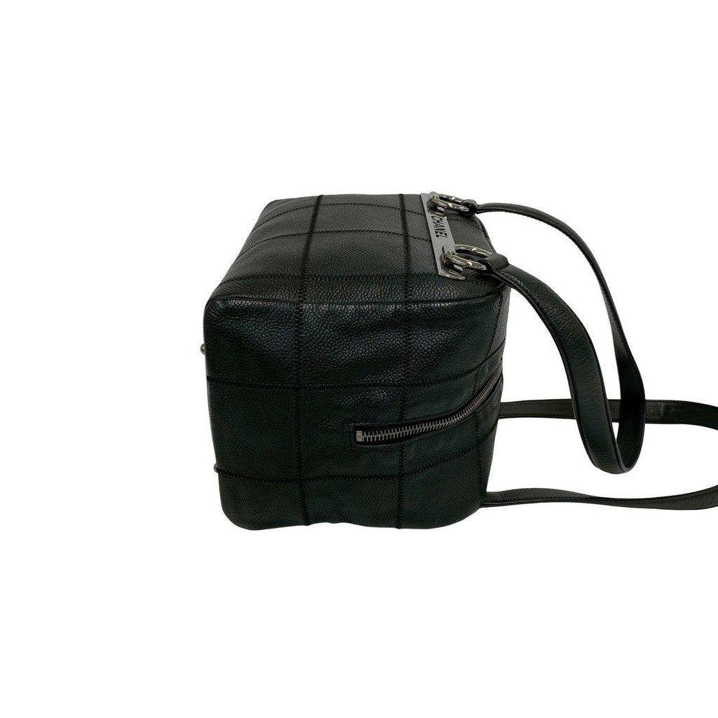 Chanel And Choco Bar Caviar Leather Shoulder Bag Black — view 6