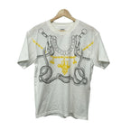 Hermes Short Sleeve T-Shirt 34 S White Dark Gray Yellow Crew Neck Palfuroire