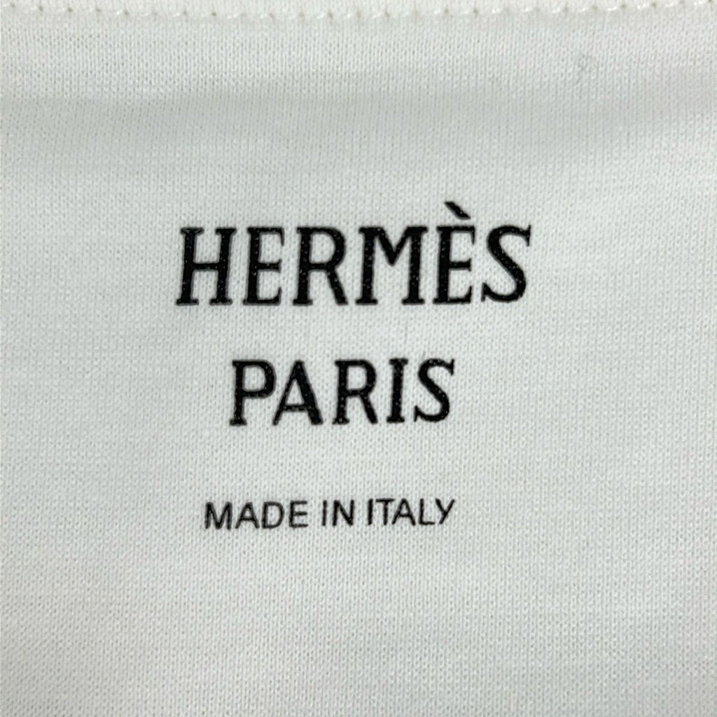 Hermes Short Sleeve T-Shirt 34 S White Dark Gray Yellow Crew Neck Palfuroire — view 3
