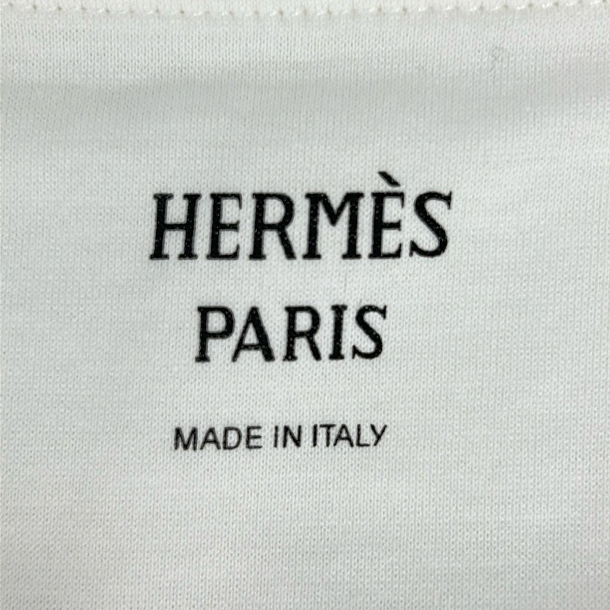 Hermes Short Sleeve T-Shirt 34 S White Dark Gray Yellow Crew Neck Palfuroire — view 3