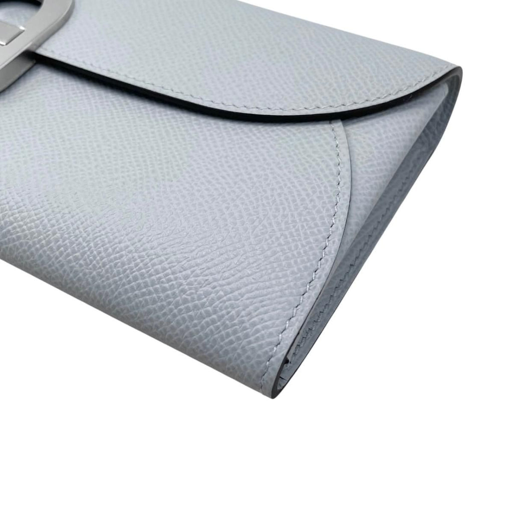 Hermes Shoulder Bag Wallet Maillon Toe Go Veau Epsom Blue Glacier Gray Silver — view 4