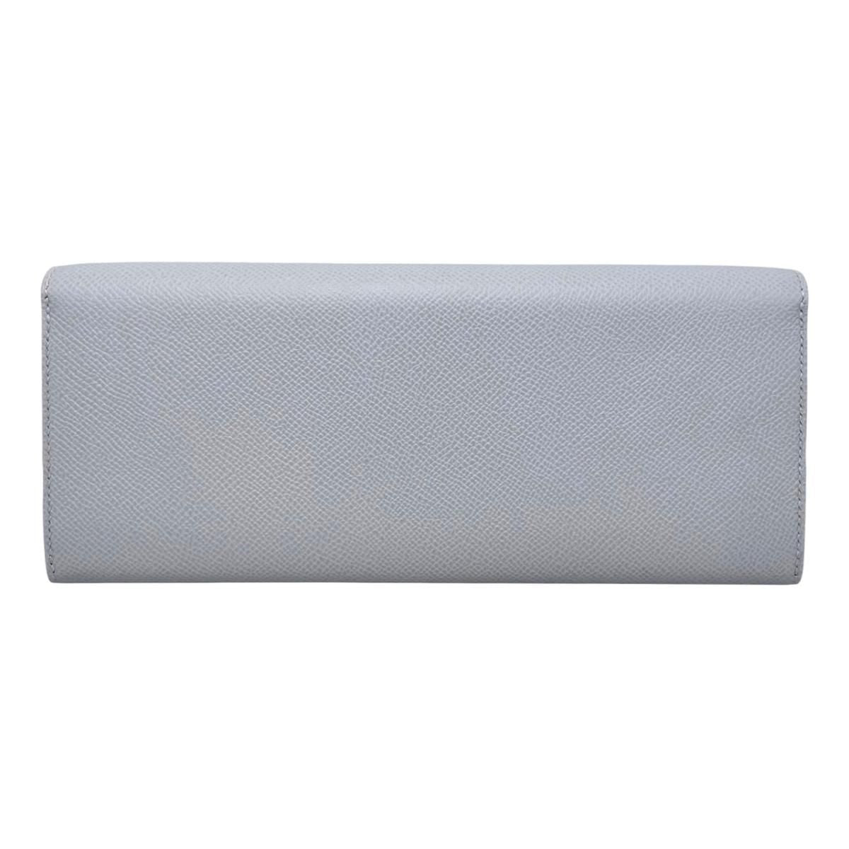 Hermes Shoulder Bag Wallet Maillon Toe Go Veau Epsom Blue Glacier Gray Silver — view 2