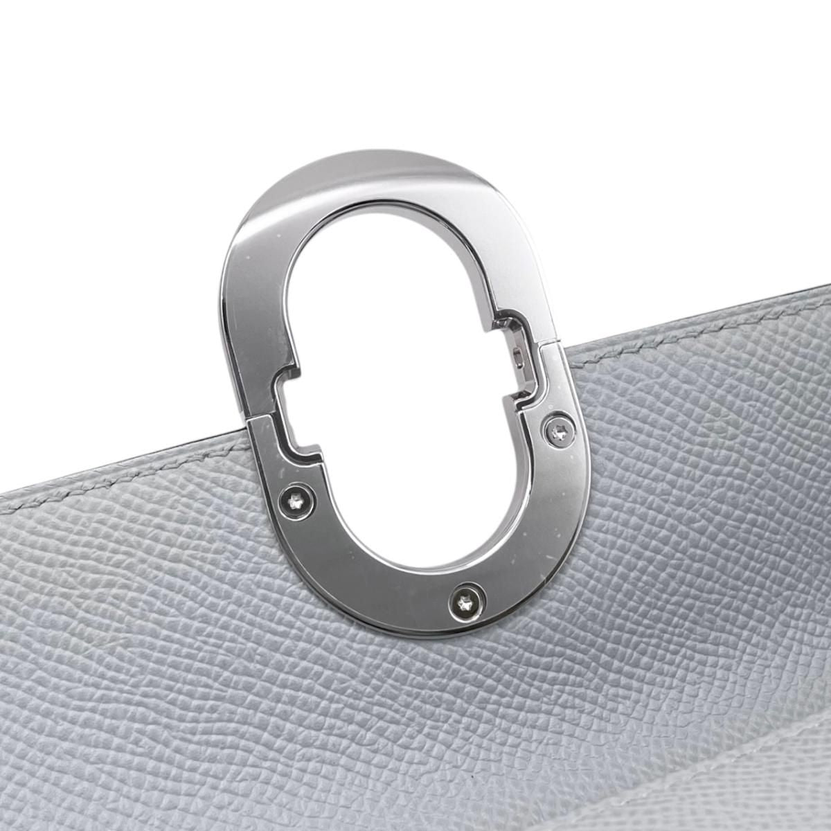 Hermes Shoulder Bag Wallet Maillon Toe Go Veau Epsom Blue Glacier Gray Silver — view 7