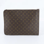 Louis Vuitton Monogram Poche Document Leather Clutch Pouch — view 2