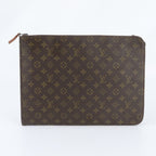Louis Vuitton Monogram Poche Document Leather Clutch Pouch