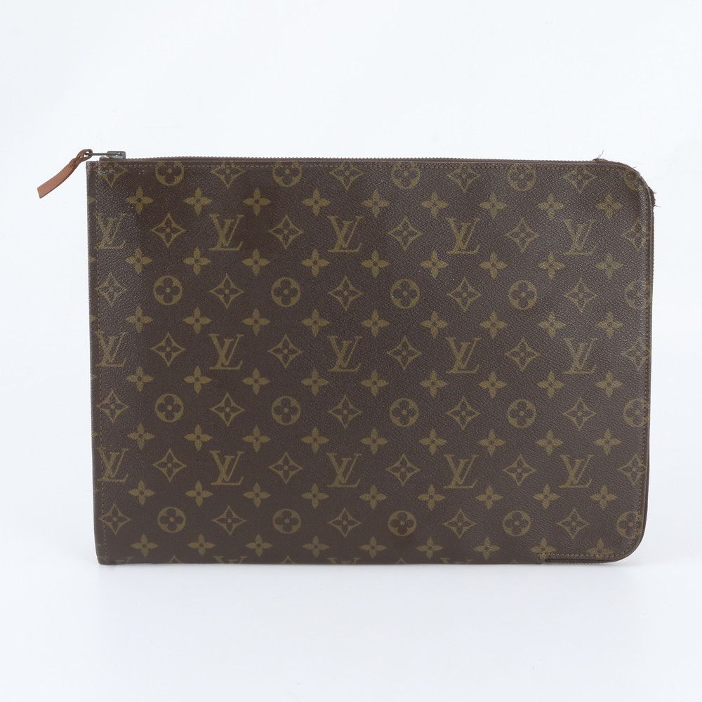 Louis Vuitton Monogram Poche Document Leather Clutch Pouch