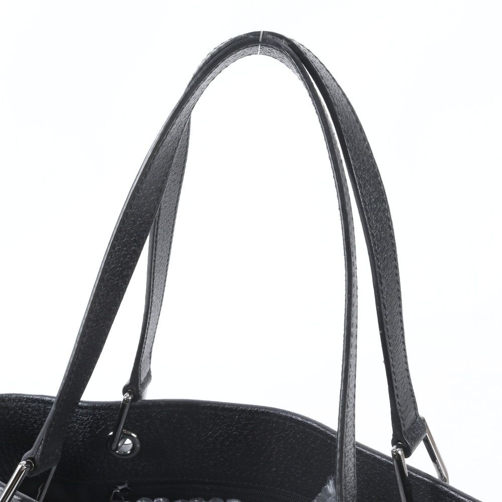Gucci GG Canvas Leather Tote Shoulder Hand Black — view 2